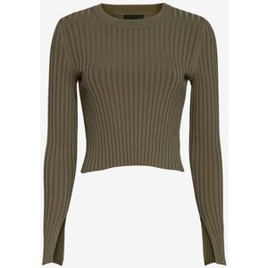 INTERMIX Ribbed Crew Neck Long Sleeve Top